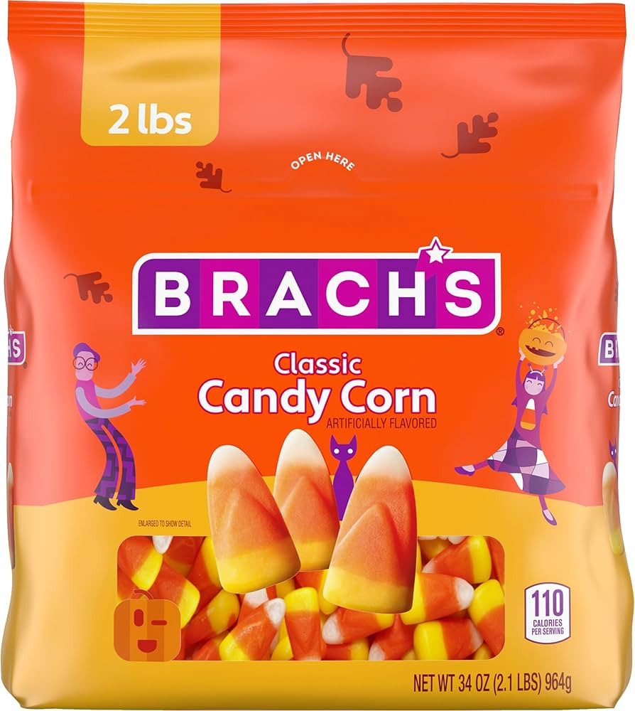 Brach's Classic Candy Corn, Halloween Candy, Classic Fall Treats, 34 Ounce Bag | Amazon (US)