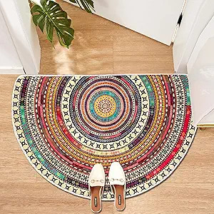 Boho Half Round Indoor Entrance Rug Doormats 36x24 Inches Absorbent Non-Slip Bedroom Front Back O... | Amazon (US)