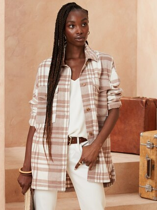 Cozy Plaid Shirt Jacket | Banana Republic Factory