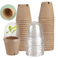 Click for more info about 10/20PCS Seedling-Pots with Humidity Dome Plant Nursery Pots with Holes Seed-Starter Pots Biodegr...