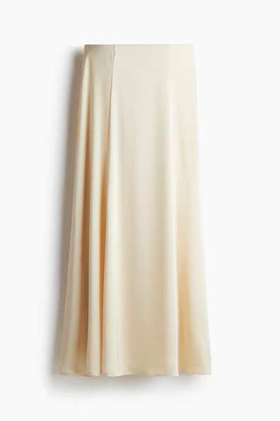 H & M - Satin maxi skirt - Yellow | H&M (UK, MY, IN, SG, PH, TW, HK)