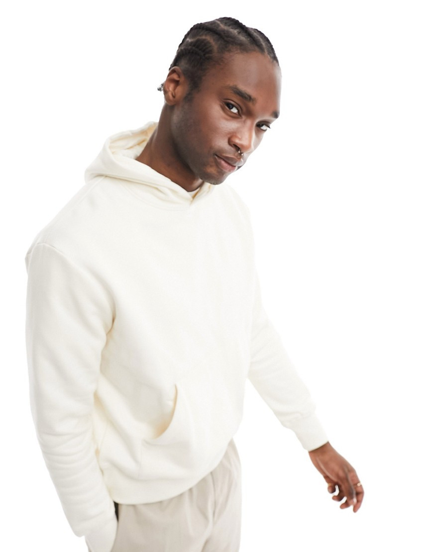 ASOS DESIGN heavyweight oversized hoodie in cream-White | ASOS (Global)
