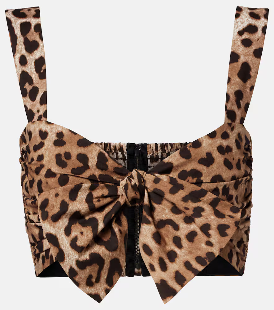 Dolce&Gabbana Leopard-print cotton crop top | Mytheresa (DACH)