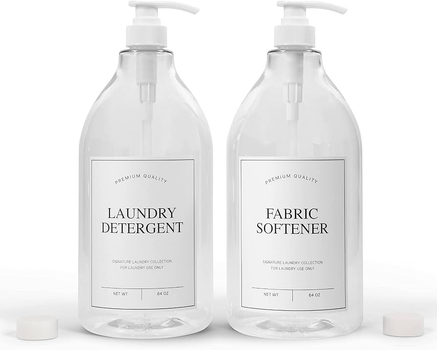 Calindiana Modern Farmhouse Liquid Laundry Detergent and Fabric Softener Dispenser for Laundry Ro... | Amazon (US)