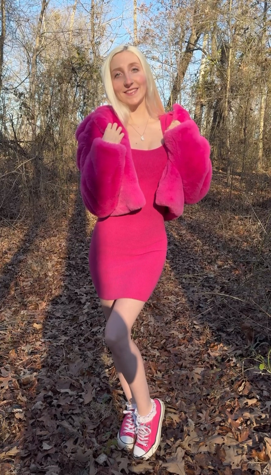 Wearing a pretty pink sweater dress from Francesca’s in size XS and linked below. Paired with a lovely fur coat from Kohl’s in size small. The pictures for the coats do not show the exact coats or their color options. Checking the links will show the different options and colors available. 💕

#LTKover40 #LTKSeasonal #LTKSpringSale