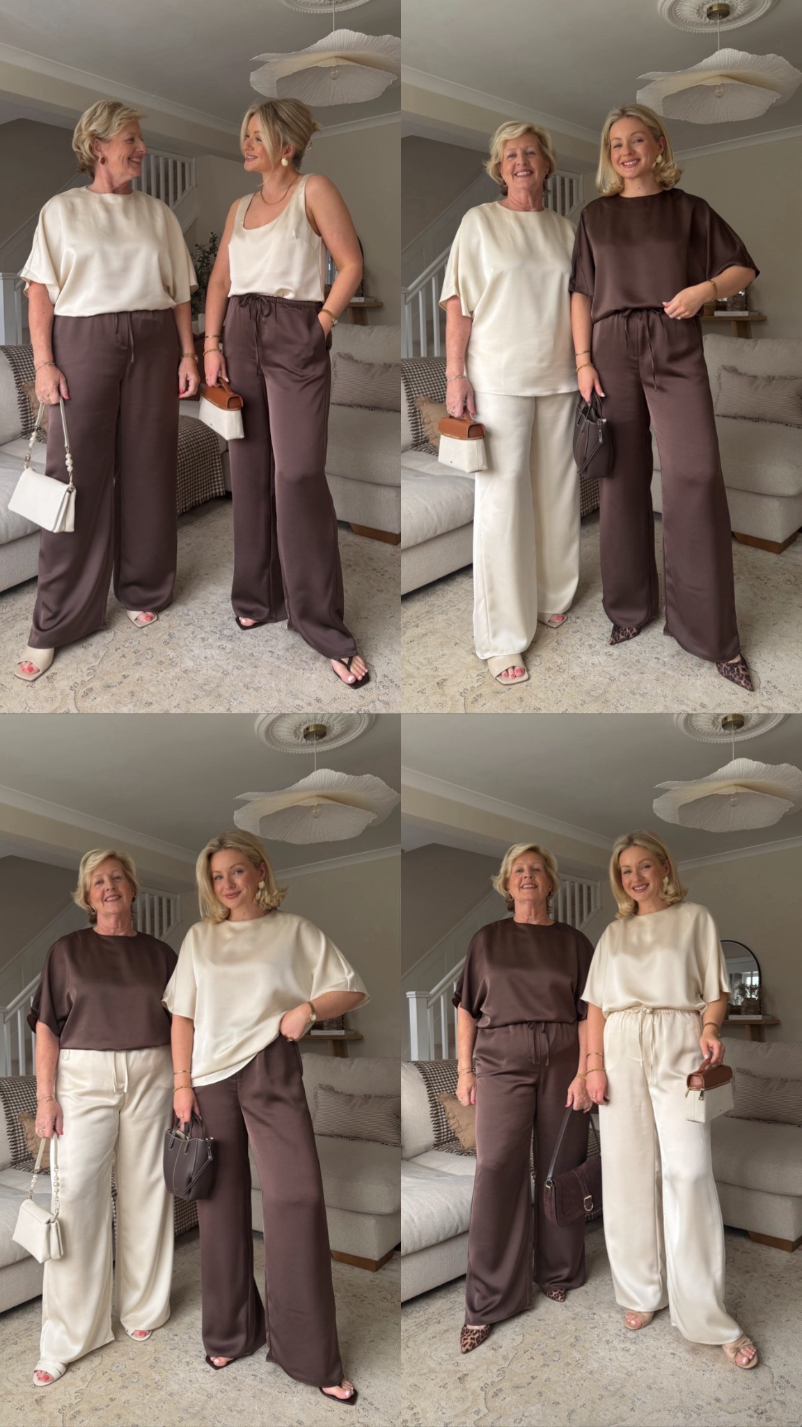 Styling satin trousers and the pretty lavish Breya collection with my mum ✨ mum wears size M tops and 14 trousers and I wear S tops and 10 trousers 