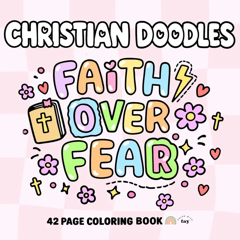 Christian Doodles Coloring Book: Uplifting Bible Verses, Adorable Doodle Designs (42 Page Digital... | Etsy (Global)