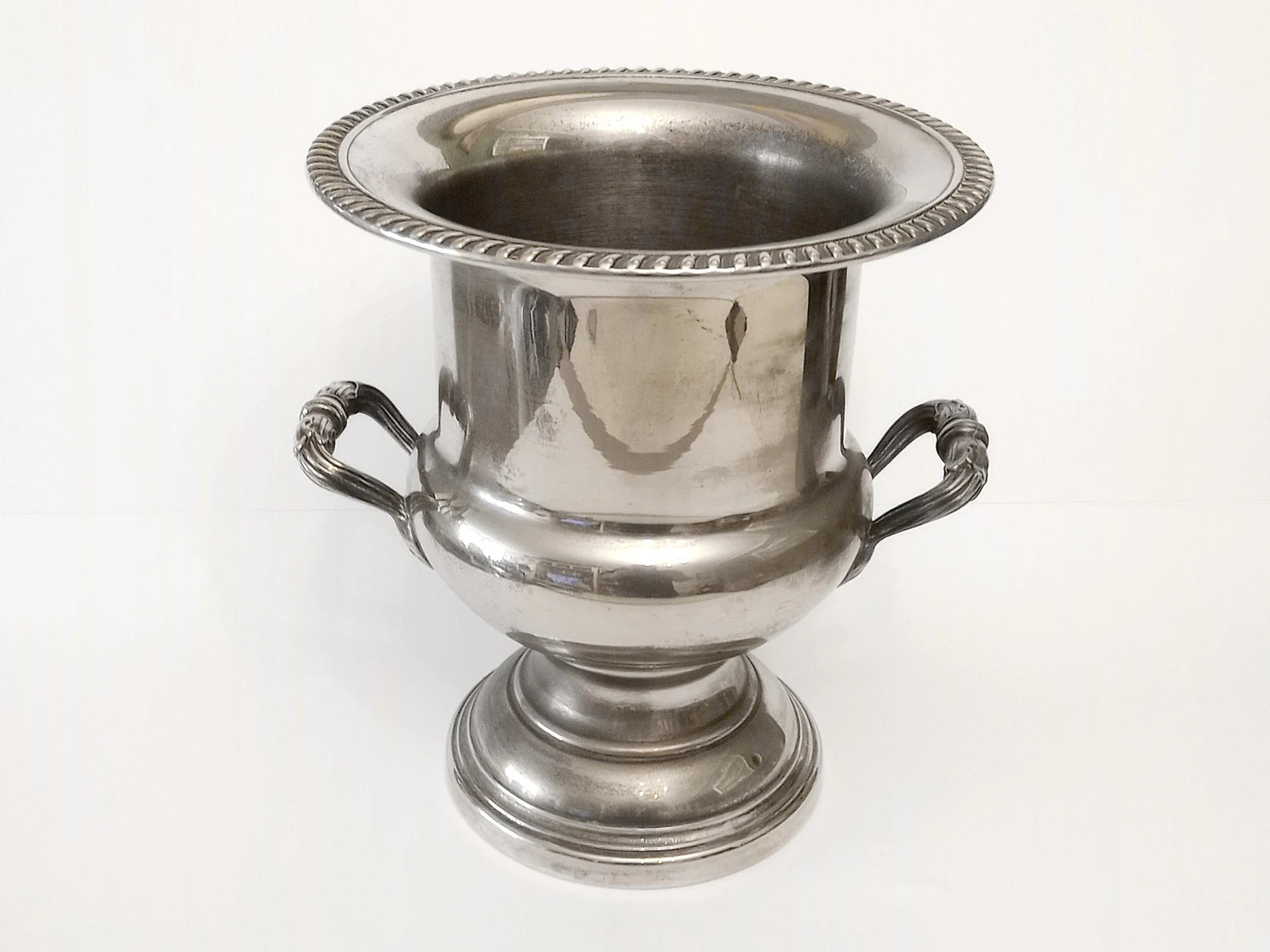 Large Silver Plate Champagne Cooler From Spain Circa 1970 Vintage Ice Bucket With Handles Urn Wit... | Etsy (US)