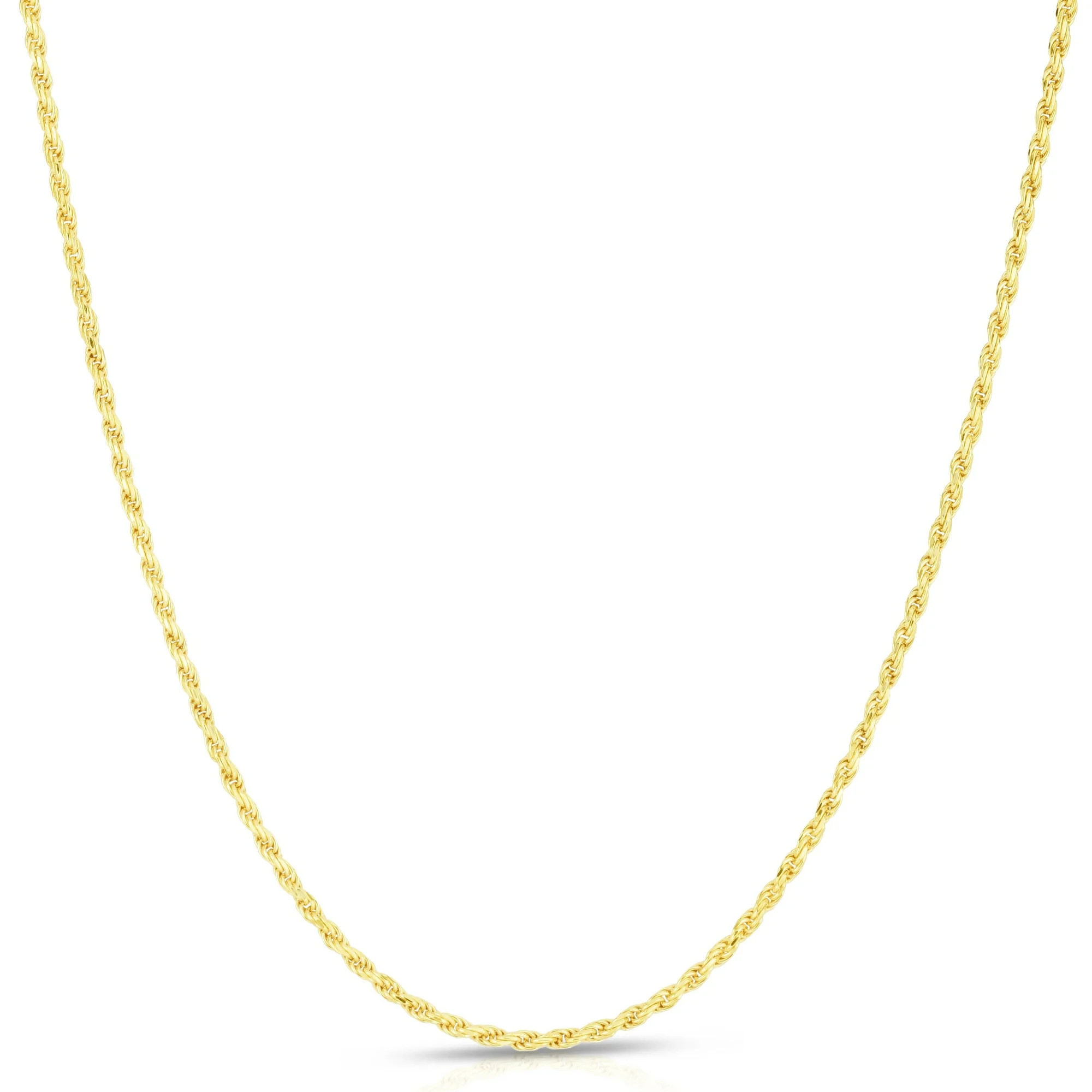 Solid 14K Gold Vermeil Sterling Silver Rope Diamond-Cut Necklace Chains 1.5MM - 5.5MM, Gold Chain... | Walmart (US)
