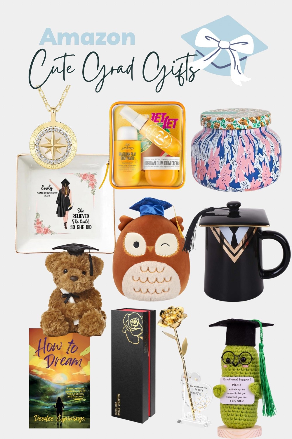 Cute graduation gifts for her from Amazon 
Grad gifts 
Cute grad gifts 
Amazon grad gifts 
Gift ideas 

#LTKFindsUnder50 #LTKGiftGuide #LTKFindsUnder100