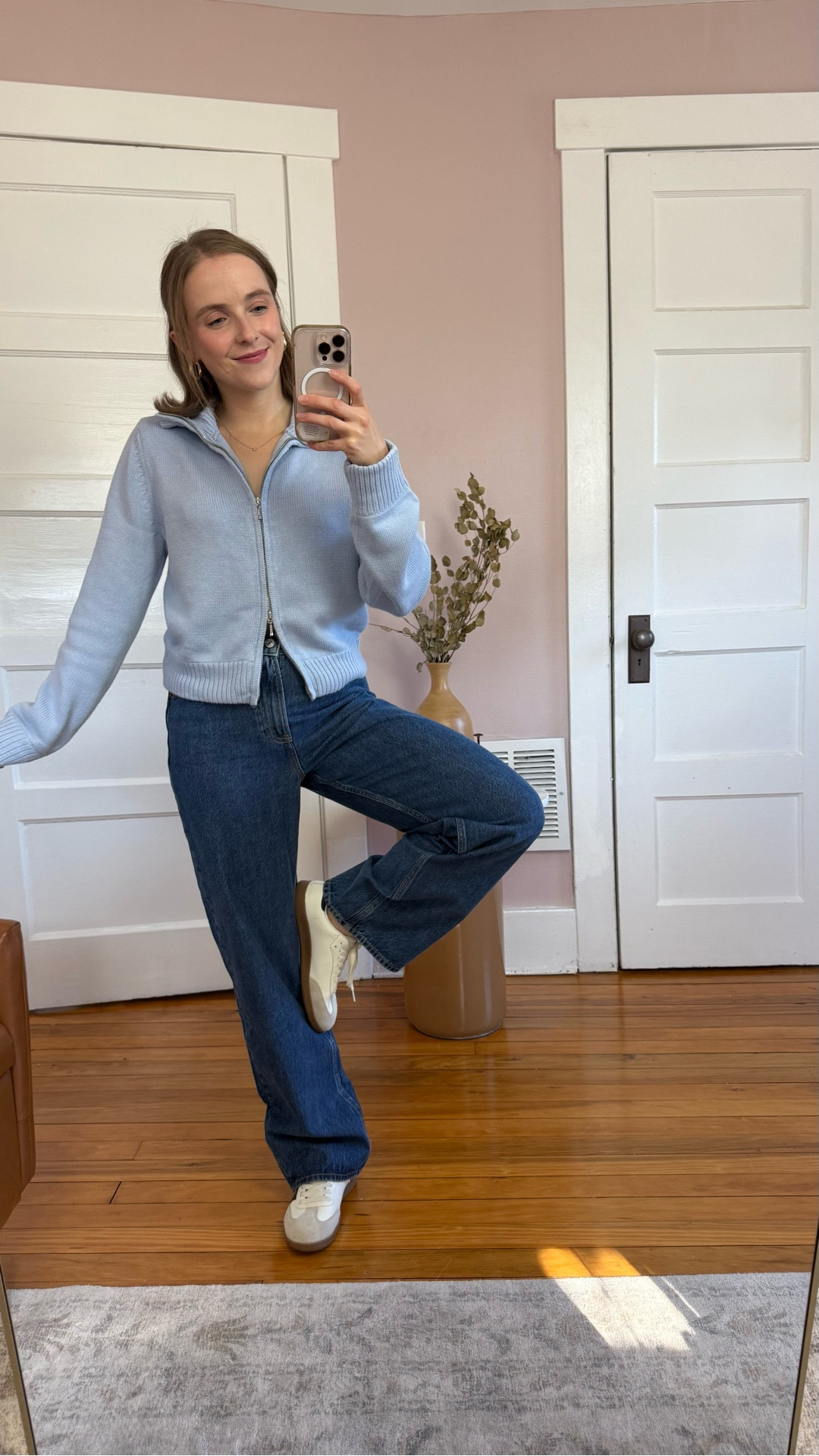 Double zip sweater on sale + stackable 15% off w/ AFKATHLEEN
sized up 1 to small for a looser fit.
Loose jeans 25 short on sale 
Samba like sneakers Amazon find 

#LTKFindsUnder50 #LTKSaleAlert #LTKPetite