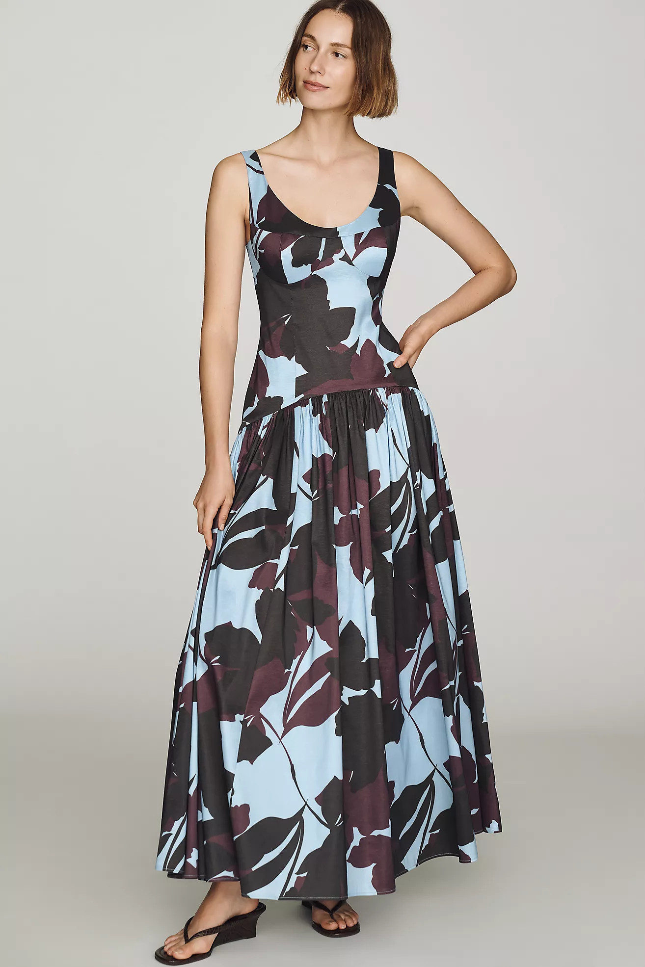 Hutch Fern Block-Print Maxi Dress | Anthropologie (US)