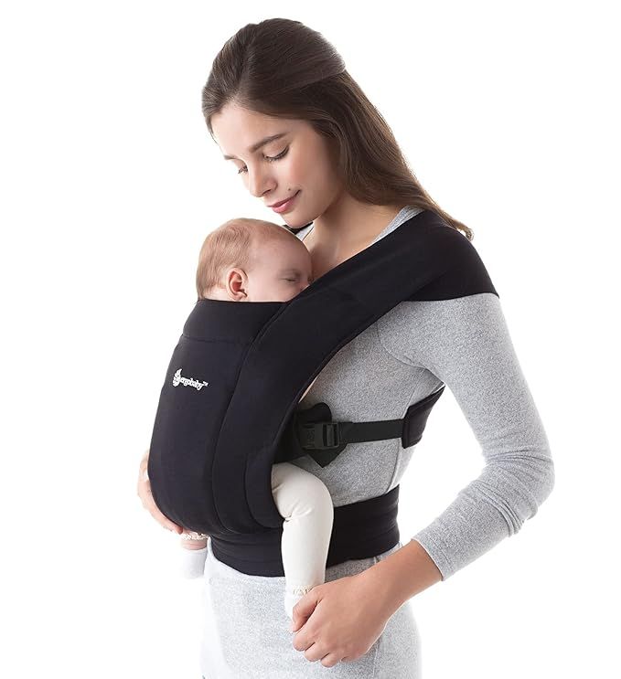 Ergobaby Embrace Cozy Newborn Baby Wrap Carrier (7-25 Pounds), Premium Cotton, Pure Black | Amazon (US)
