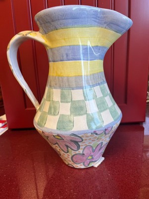 Mackenzie Childs Myrtle Vintage Pitcher 9 3/4" Tall | eBay US