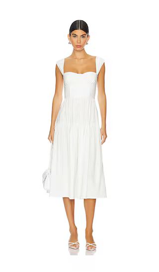 Corset Midi Dress in White Midi Dress | White Dress With Sleeves  | Revolve Clothing (Global)