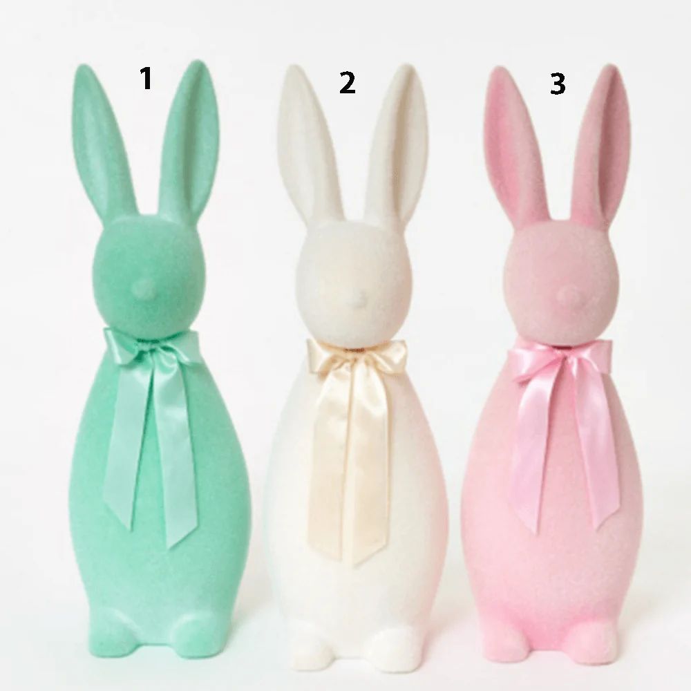 Large Flocked Bunny, Pastel - 3 Color Options | Shop Sweet Lulu