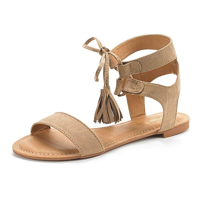 DREAM PAIRS Women's Ankle Strap Gladiator Flat Sandals | Amazon (US)