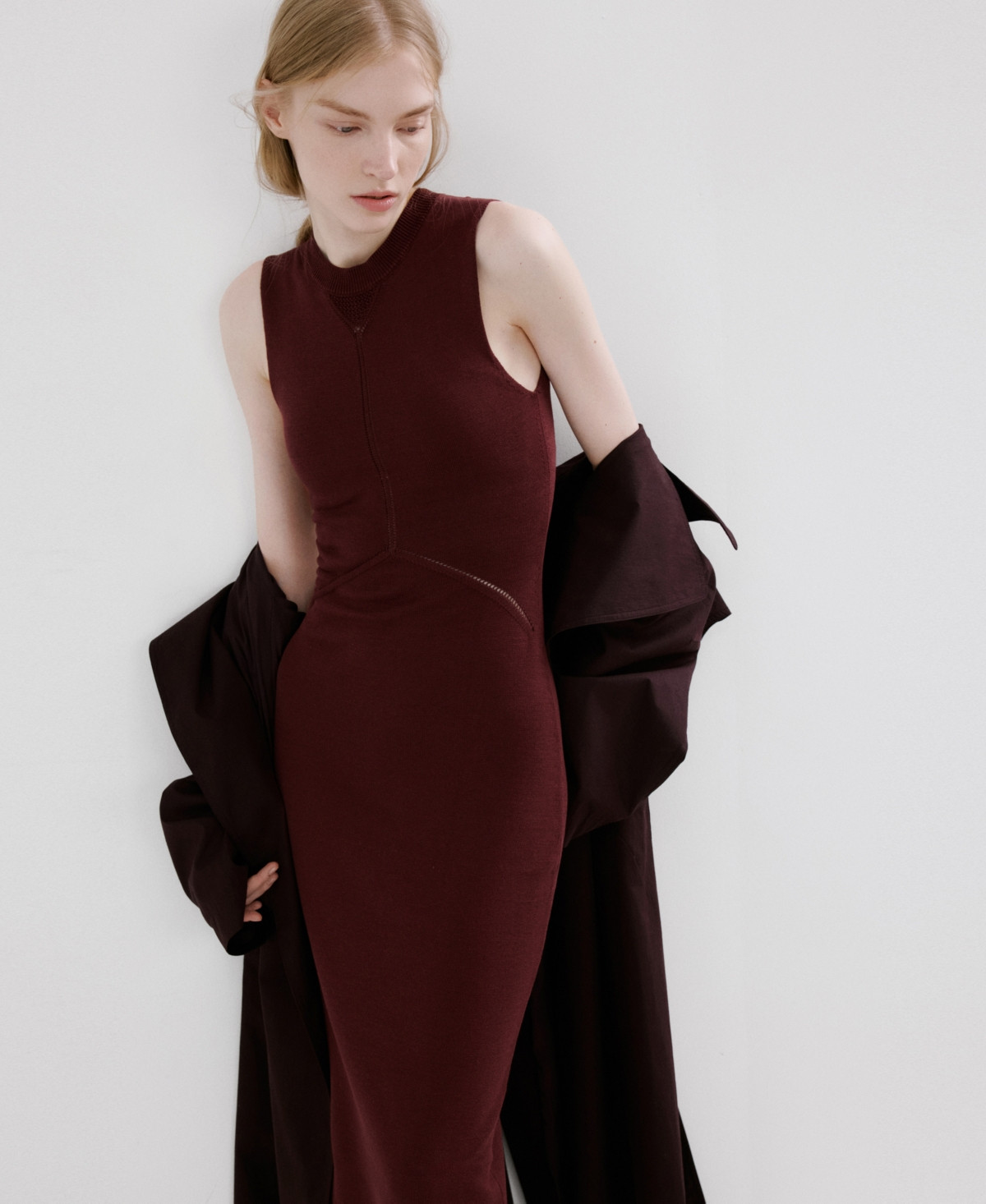 Mango Women's Knit Midi Dress - Wine | Macy's