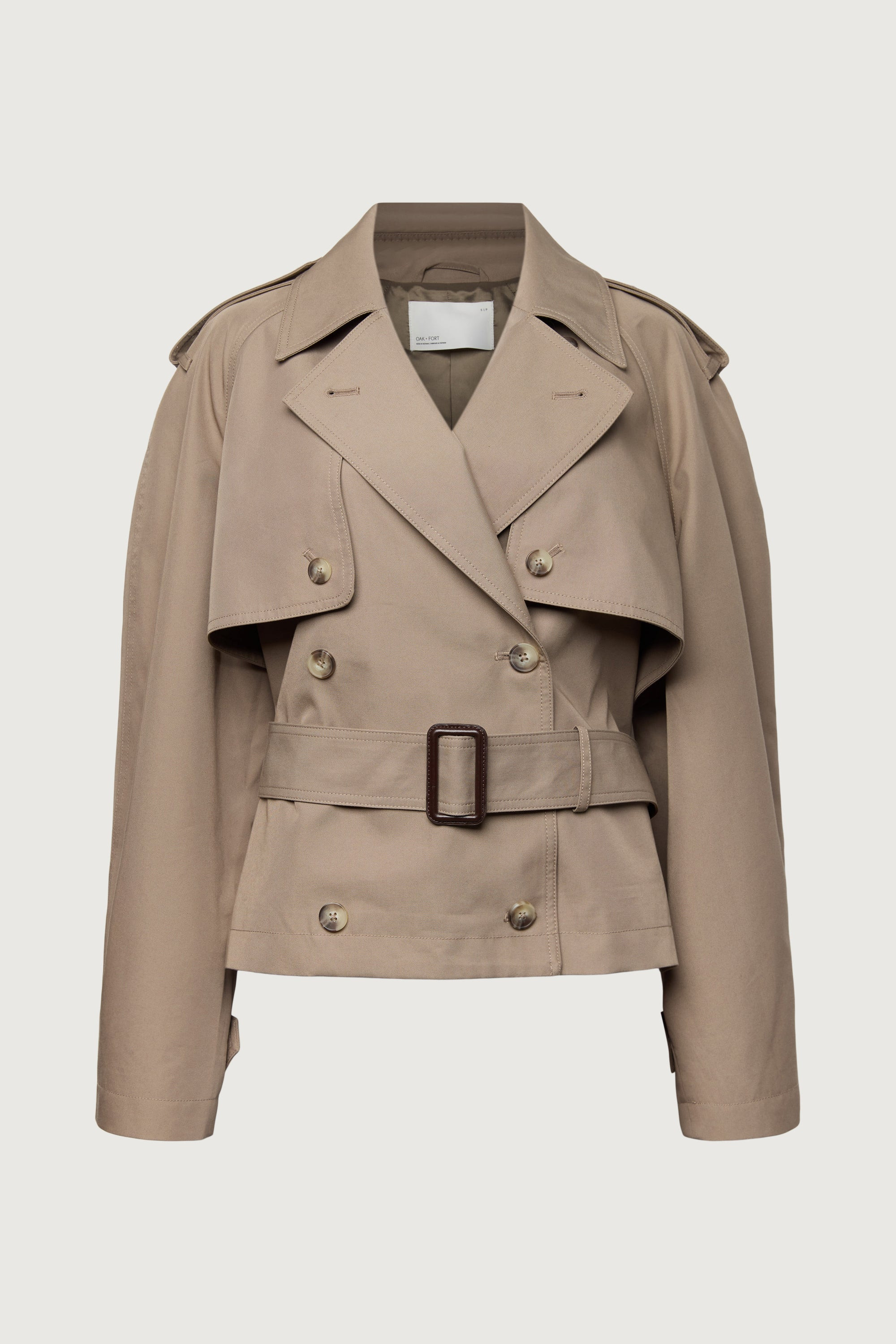 SHORT BELTED TRENCH COAT | OAK + FORT
