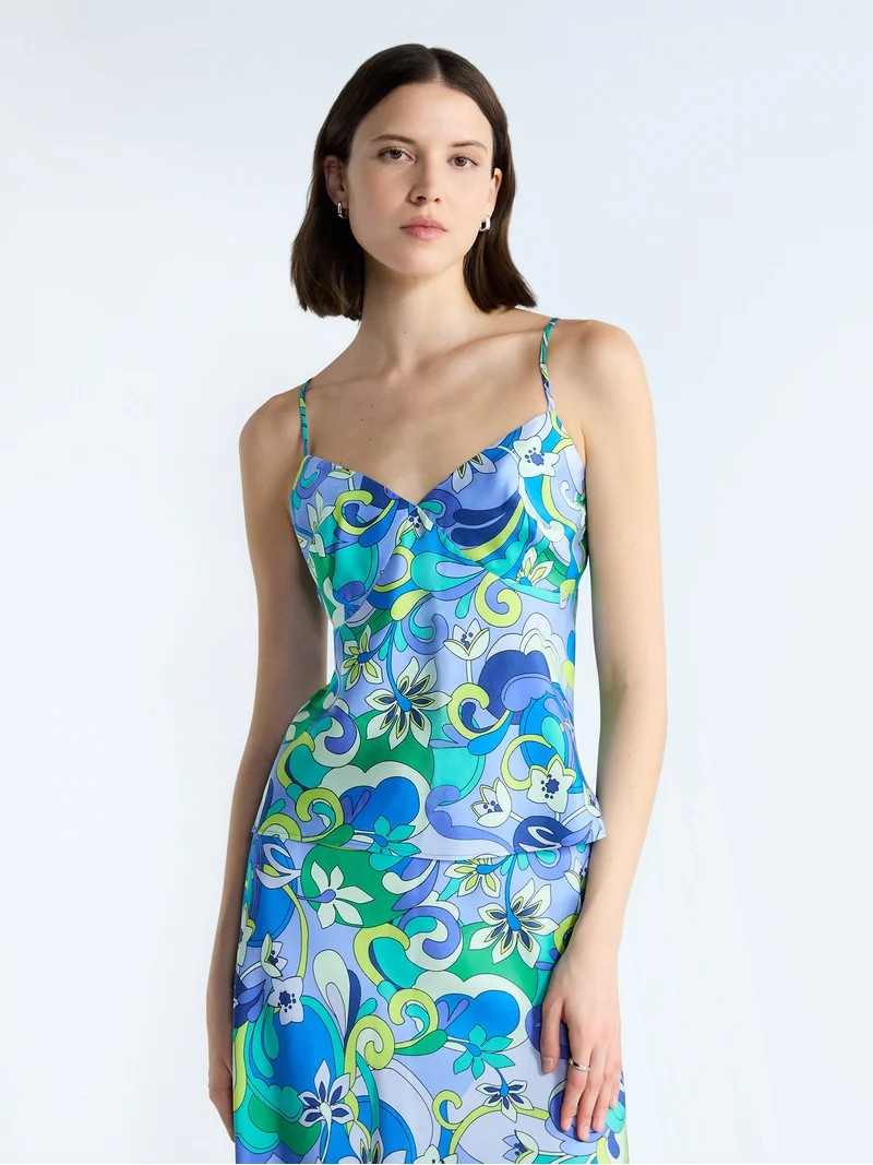 Free Assembly Women's Sleeveless Silk Cami Top, Sizes XS-XL - Walmart.com | Walmart (US)