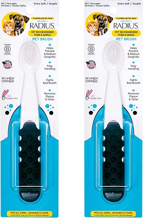 RADIUS Pet Toothbrush, Lush and Plus Soft Bristles, Designed to Clean Teeth and Help Prevent Tart... | Amazon (US)