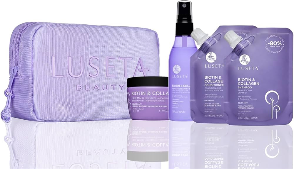 Luseta Biotin & Collagen Jet-Set Hair Strengthen Kit, Travel Size Shampoo and Conditioner Set for... | Amazon (US)