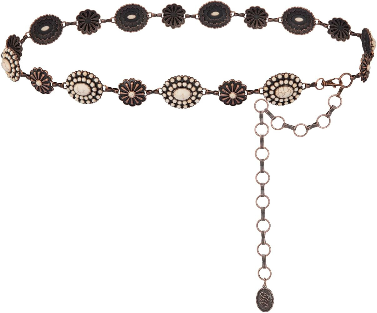 Montana West Rustic Couture's Large Western Concho Metal Belts for Women Cowgirl | Amazon (US)