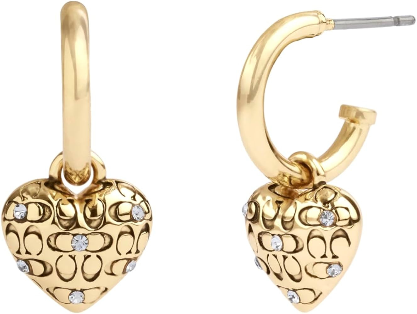 COACH Womens Signature Quilted Heart Huggies | Amazon (US)