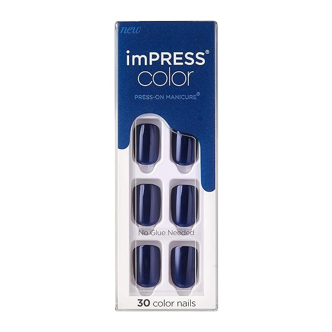 KISS imPRESS Color Press-On Manicure, Gel Nail Kit, PureFit Technology, Short Length, “Graytitu... | Amazon (US)