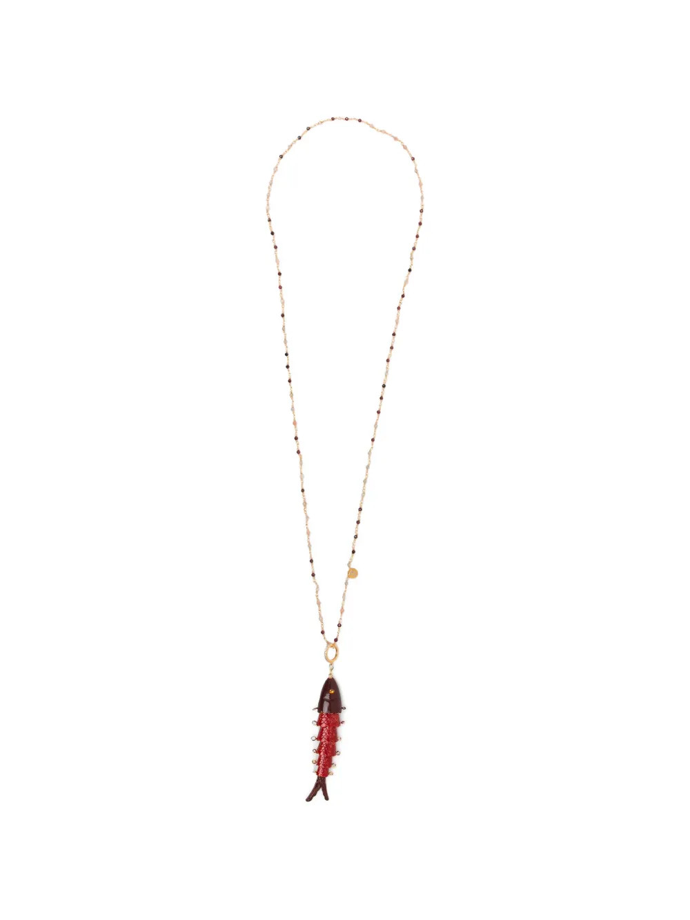beaded fish pendant necklace | Farfetch Global