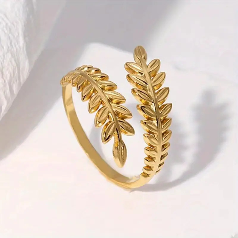 Fashion Simple Stainless Steel Wheat Shape Open Golden - Temu | Temu Affiliate Program