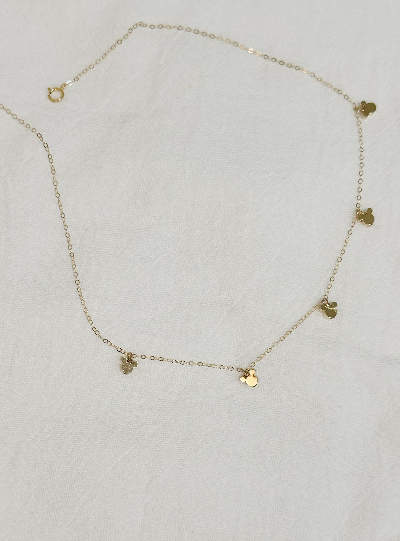 Tiny Mickey Mouse 14k Gold Filled Necklace | Etsy (Global)