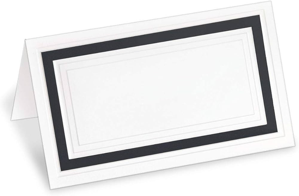 White 38lb Cover Stock Folded Place Cards with Black Foil Border, Micro-Perforated, 2" x 3 1/2", ... | Amazon (US)