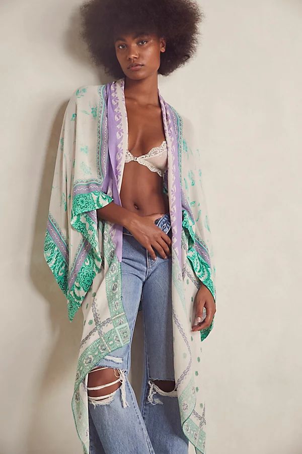 Kiss The Sky Butterfly Kimono by Free People, Sage, One Size | Free People (Global - UK&FR Excluded)
