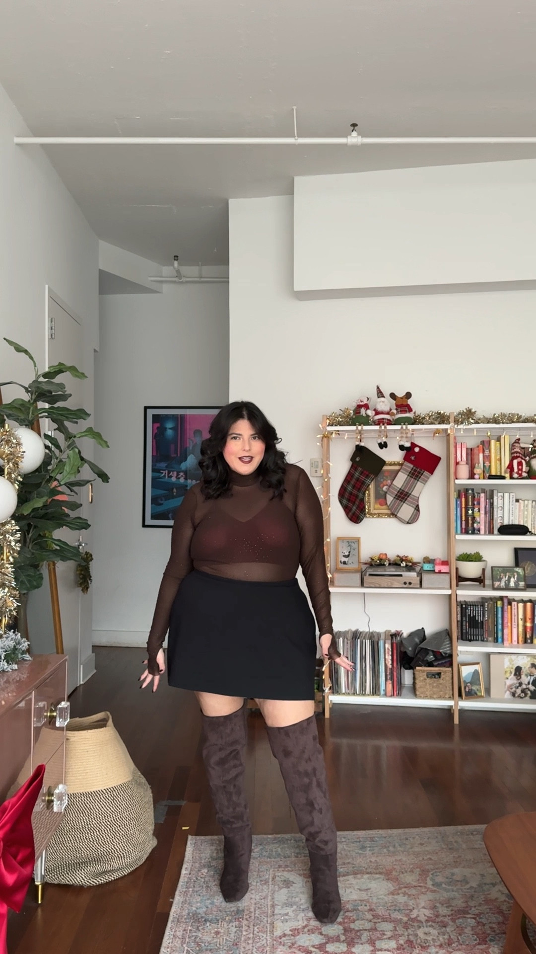 What should I wear to a holiday party tonight?? All of them are fire!! 🔥 I will always go for a skirt and high knee boot combo  

#LTKHoliday #LTKPlusSize #LTKParties