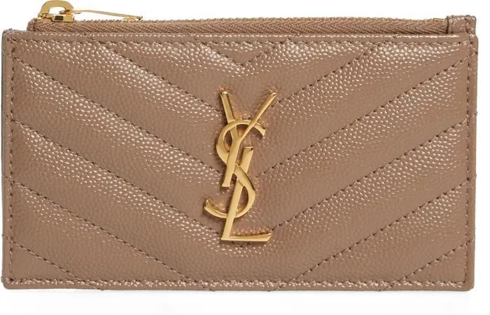 Pebbled Leather Zip Card Case | Nordstrom