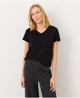 Pact Women's Organic Cotton Essential V-Neck Tee - Cream | Macy's