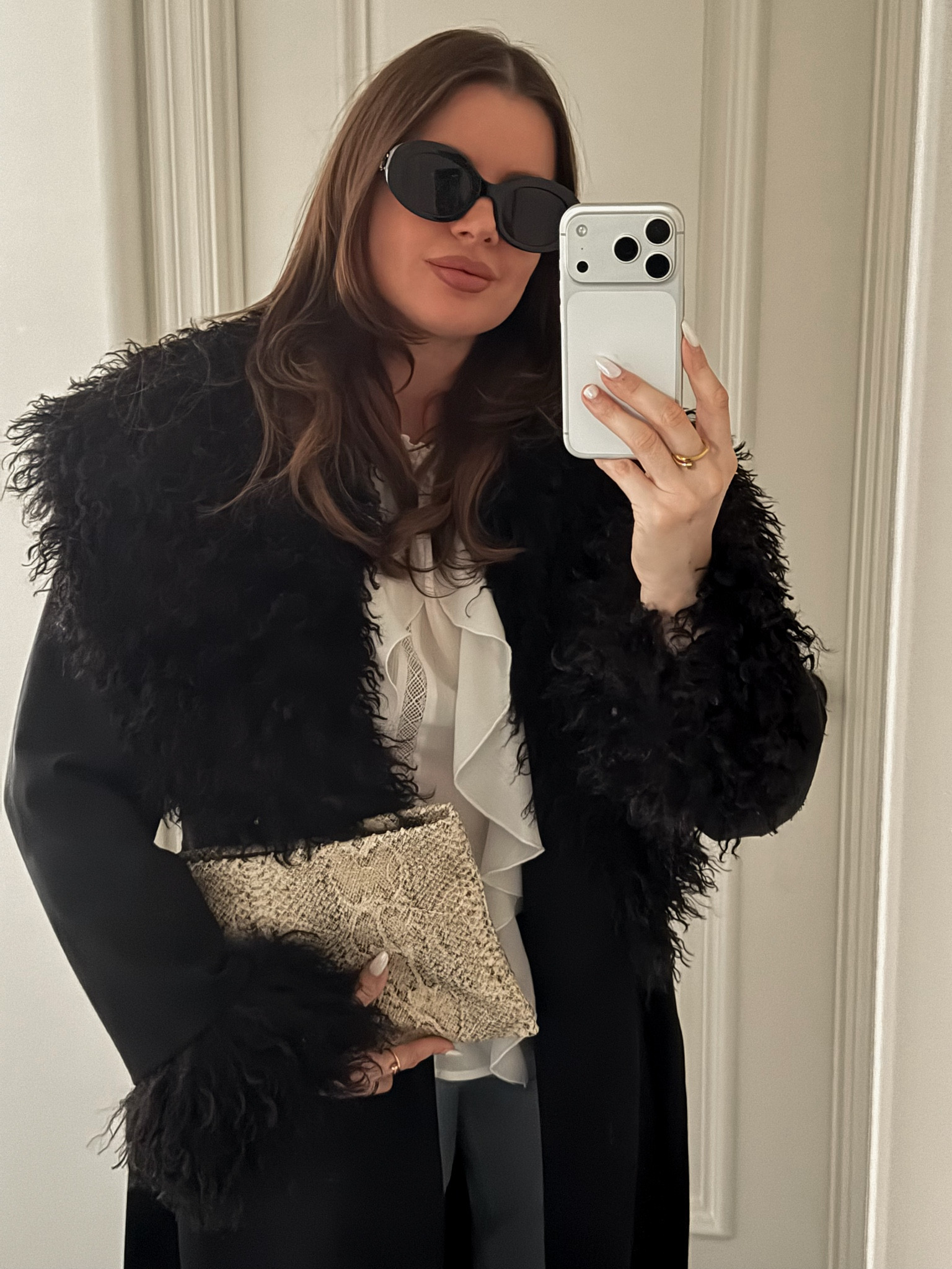 Styling this faux suede fur trimmed coat with a ruffle blouse, wide leg jeans, wide heel booties and snake skin print clutch. The coat is warm enough for late fall/winter months. The blouse is from Zara and currently sold out but I’m tagging similar ones below 

#suede #coat #faux #fur #furtrim #winter #fall #blouse #ruffle #snake #snakeskin #snakeskinprint #jeans #wideleg #clutch #wintercoat #furtrimcoat #ruffleblouse #booties #celine #sunglasses #revolve #zara 

#LTKFindsUnder100 #LTKootd #LTKWorkwear



#LTKFindsUnder50 #LTKSeasonal #LTKgrwm