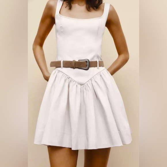 NWT 🌟 Zara Cream belted mini dress XS | Poshmark