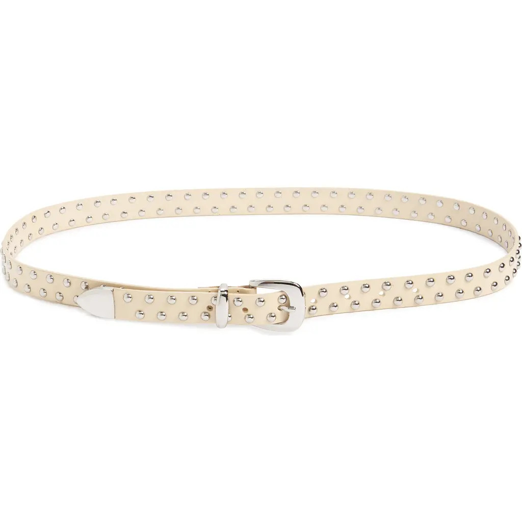 Madewell Western Stud Leather Belt in Ecru at Nordstrom, Size Small | Nordstrom