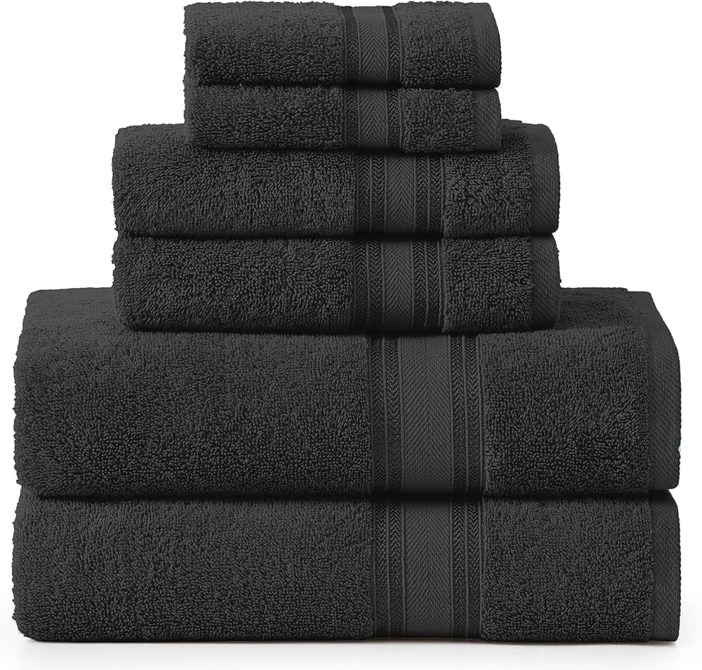 Lane Linen Luxury Bath Towels Set - 6 Piece Set, 100% Cotton Bathroom Towels, Zero Twist, Quick D... | Amazon (US)