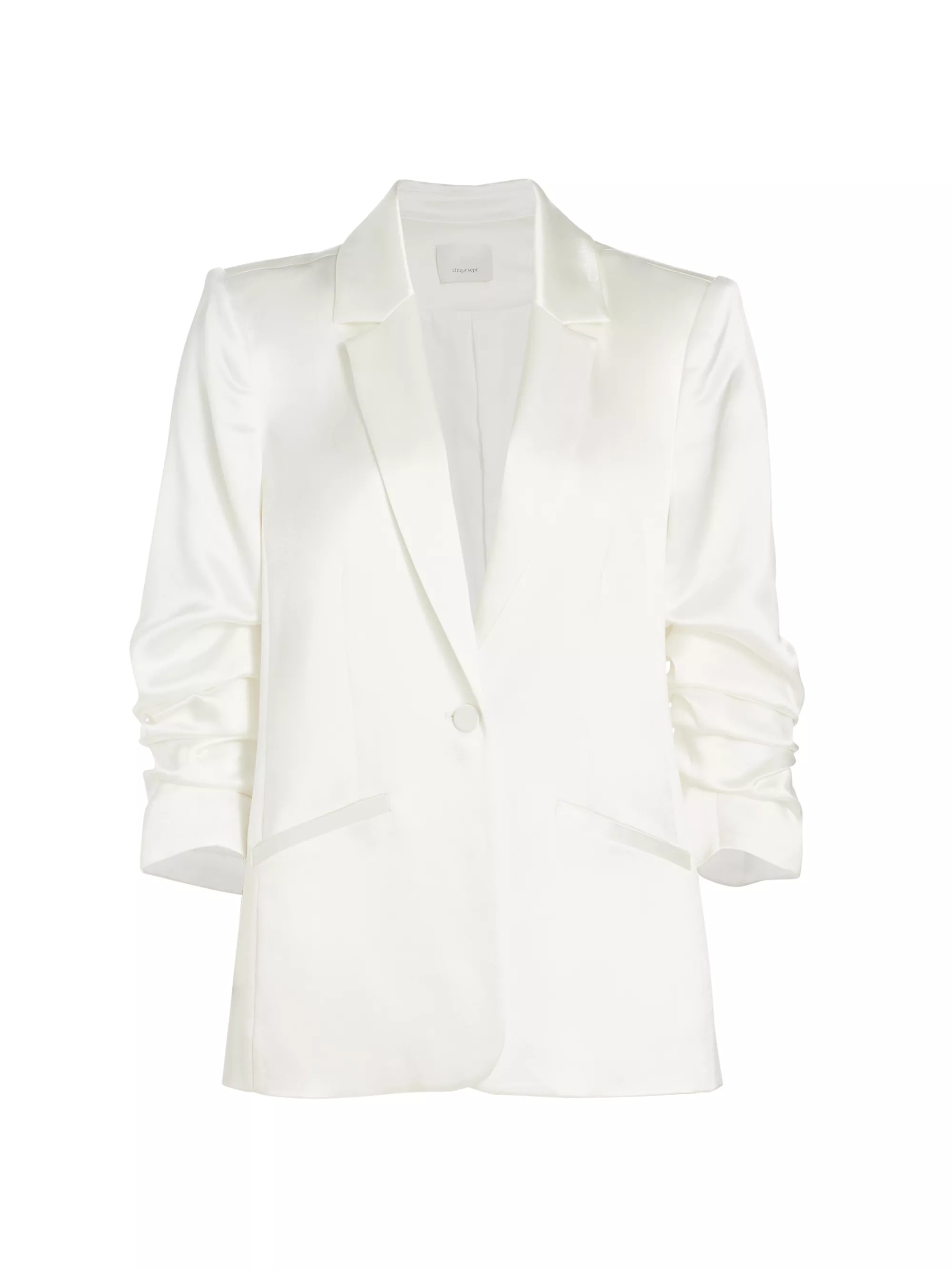 Kylie Notched Satin Single-Button Blazer | Saks Fifth Avenue