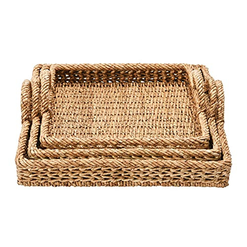 Creative Co-Op S/3 Decorative Water Hyacinth Tray, Natural, 3 | Amazon (US)