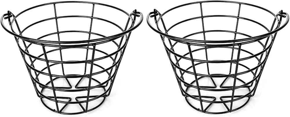 2 Pack Golf Ball Metal Range Basket, Golf Ball Bucket Golf Ball Container Ball Bucket with Handle... | Amazon (US)