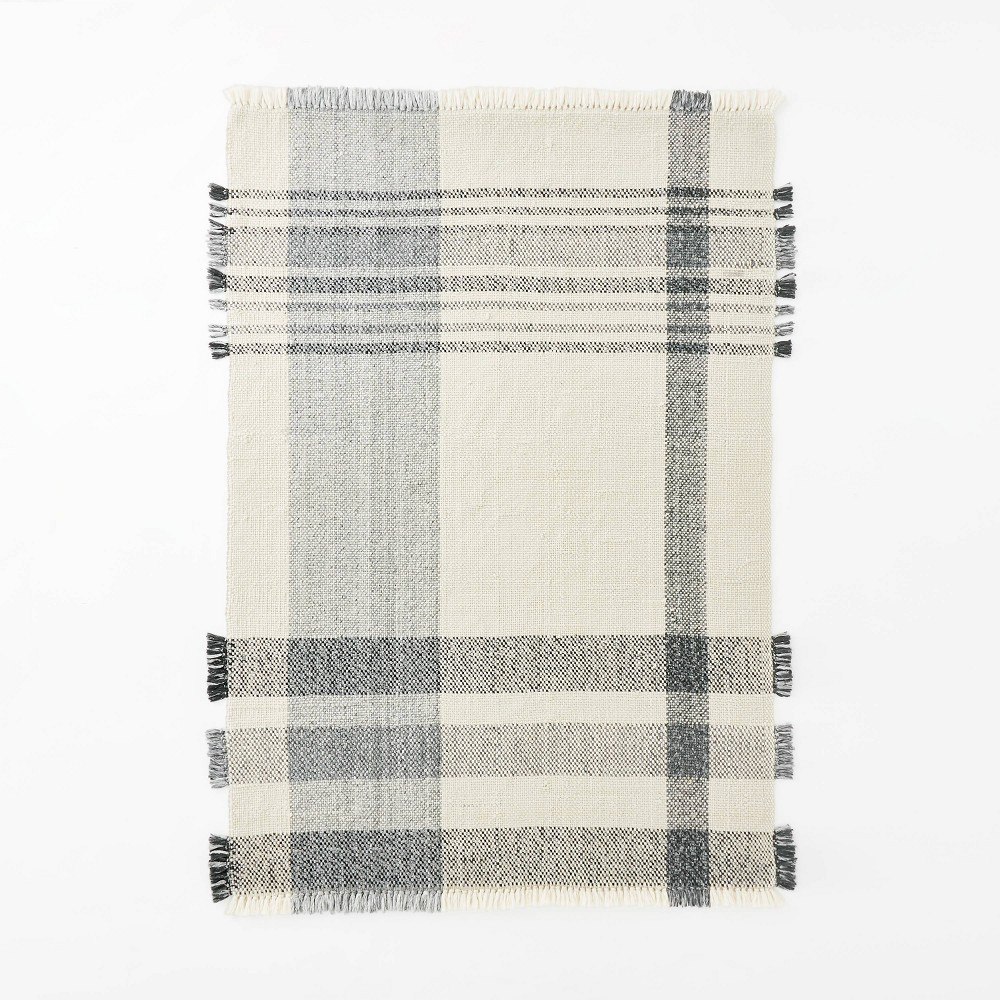 7'x10' Laurelhurst Indoor/Outdoor Plaid Rug Black/White - Threshold™ designed with Studio McGee | Target