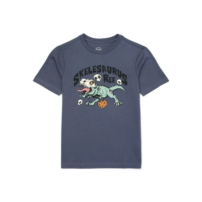 Wonder Nation Boys Halloween Dinosaur Short Sleeve Graphic T-Shirt, Sizes 4-18 and Husky | Walmart (US)