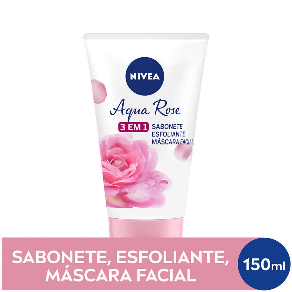 Nivea Aqua Rose 3 Em 1: Sabonete, Esfoliante E Máscara 150ml | CompraCerta (BR)
