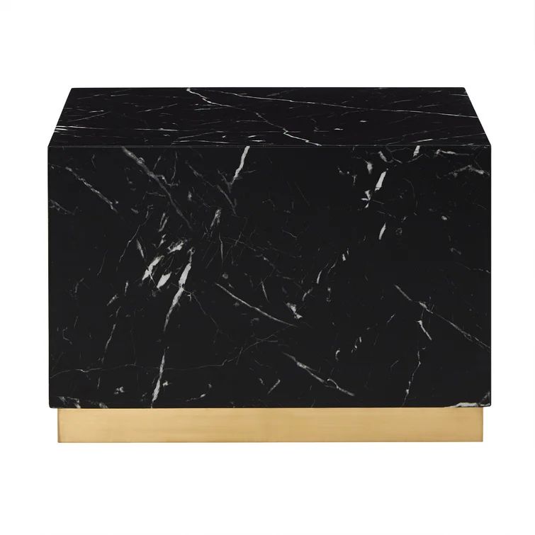 Roman Faux Marble Square Table With Casters | Wayfair North America