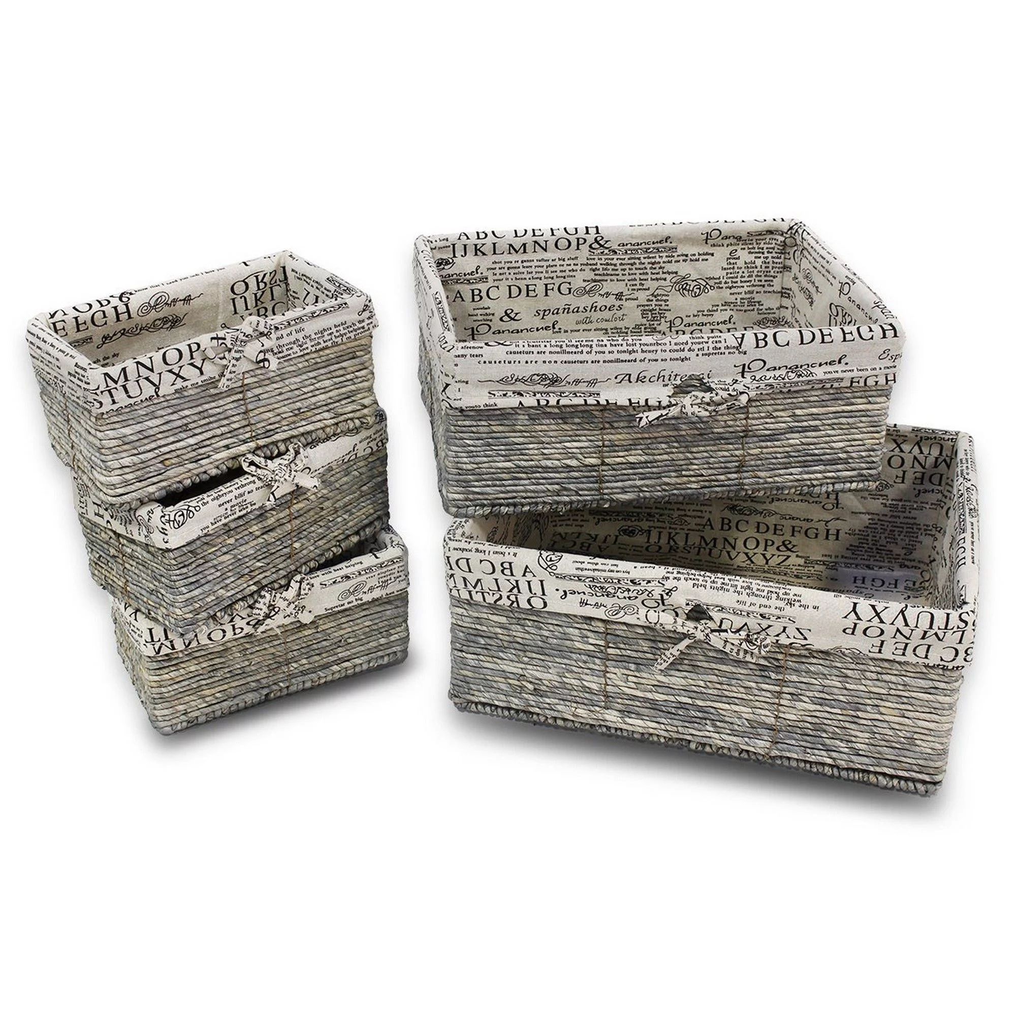 Nesting Storage Baskets - 5-Piece Wicker Decorative Baskets, Nesting Cube Organizers Box Set for ... | Walmart (US)