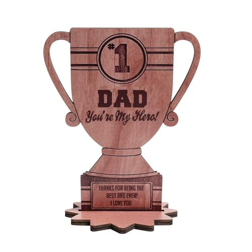 pechpell Happy Fathers Day Table Decorations, Wooden Father's Day Trophy Sign, Dad Plaque Indoor Tabletop Tiered Tray Office Desk Shelf Rustic Farmhouse Home Decor Papa Birthday Gifts | Amazon (US)